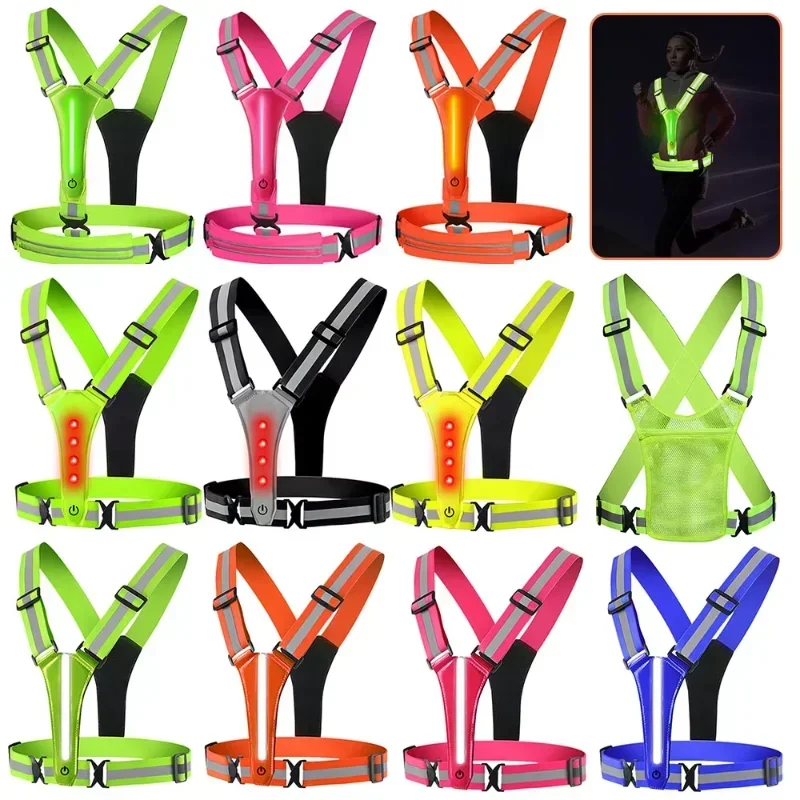 Reflective Running Gear Vest - Светоотражающий жилет с LED-подсветкой для бега,
