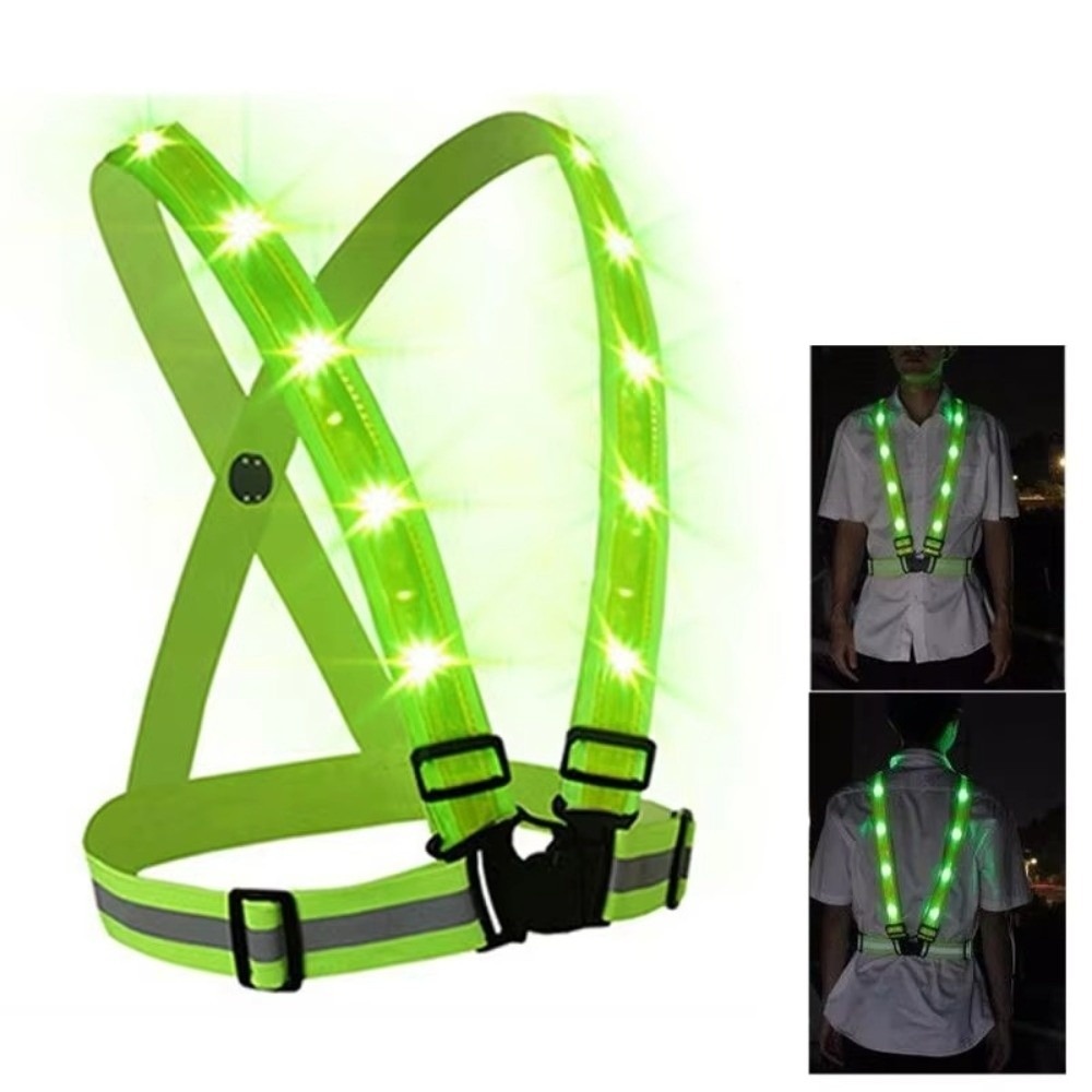 Reflective Running Gear Vest - Новый полиэстеровый светодиодный сигнальный жилет с