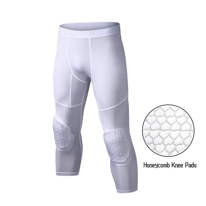 Running Gear Satisfy - Мужские баскетбольные брюки с наколенниками, 3/4
