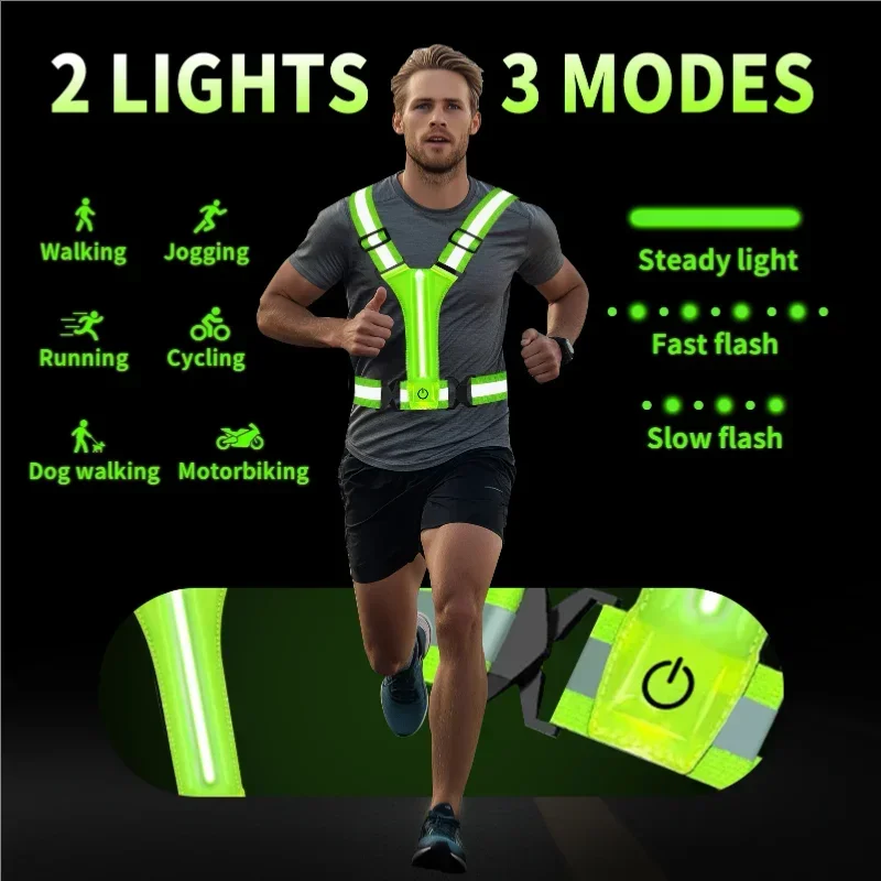 Светоотражающий жилет с LED-по – обзор и цена Reflective Running Gear Vest