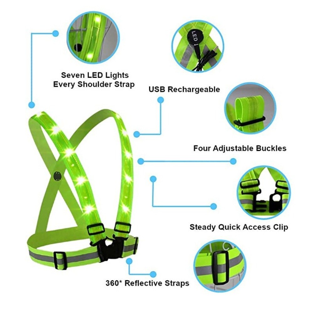 Новый полиэстеровый светодиодн – обзор и цена Reflective Running Gear Vest